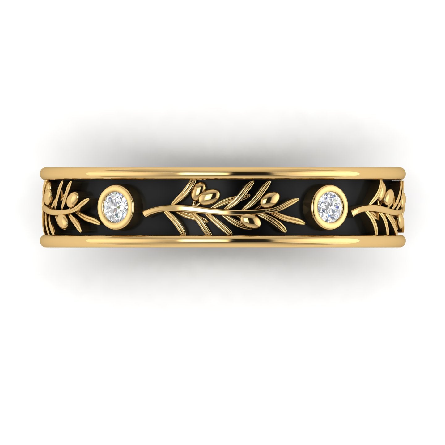 AURELIA | 14K Olive Branch Diamond Wedding Ring