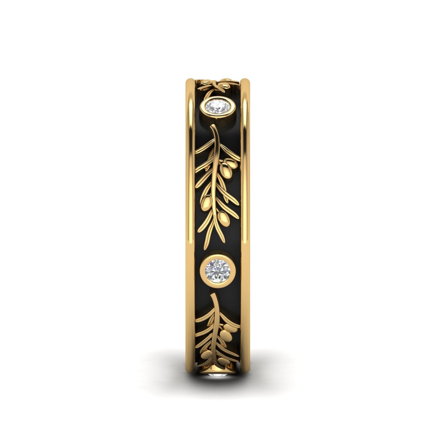 AURELIA | 14K Olive Branch Diamond Wedding Ring