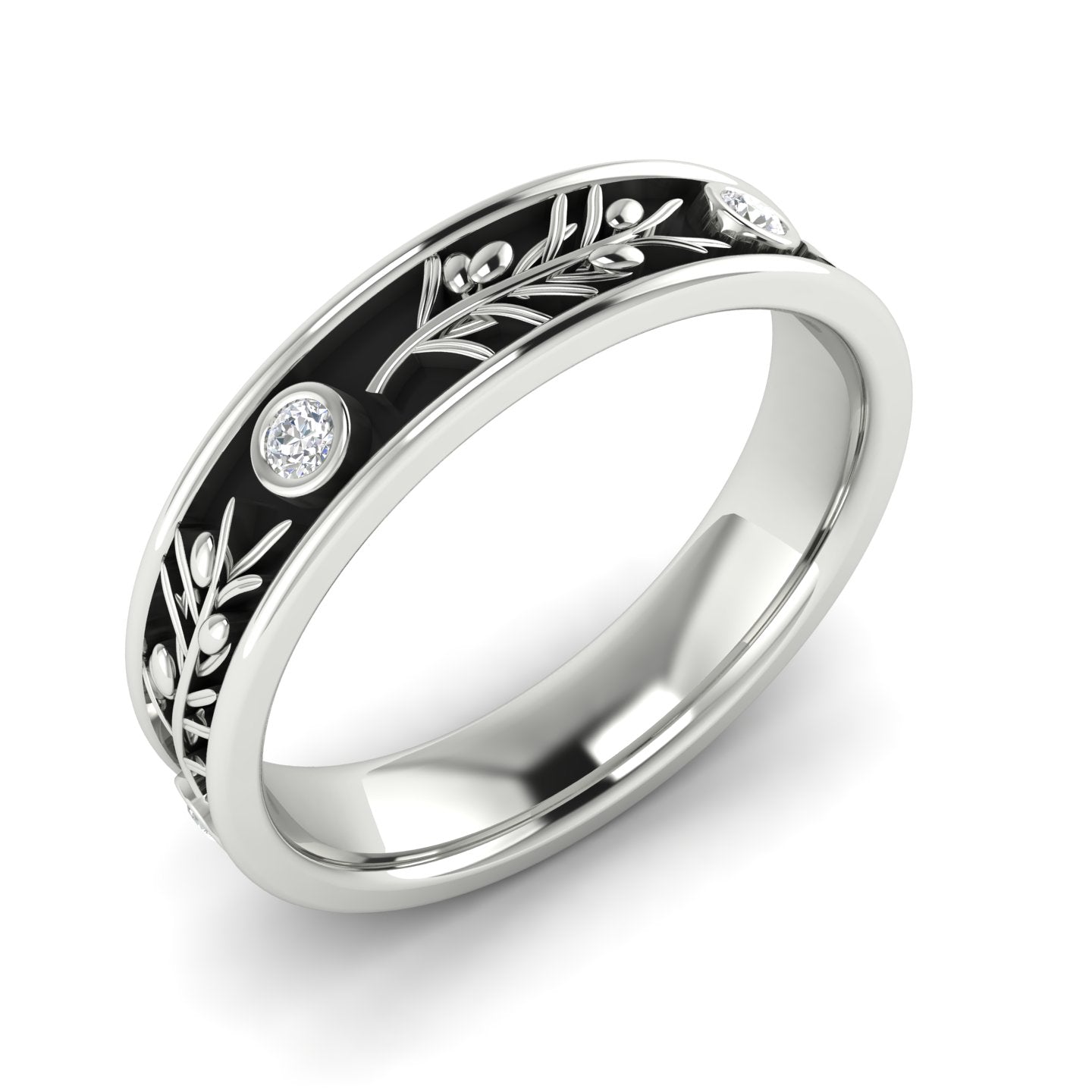 AURELIA | 14K Olive Branch Diamond Wedding Ring