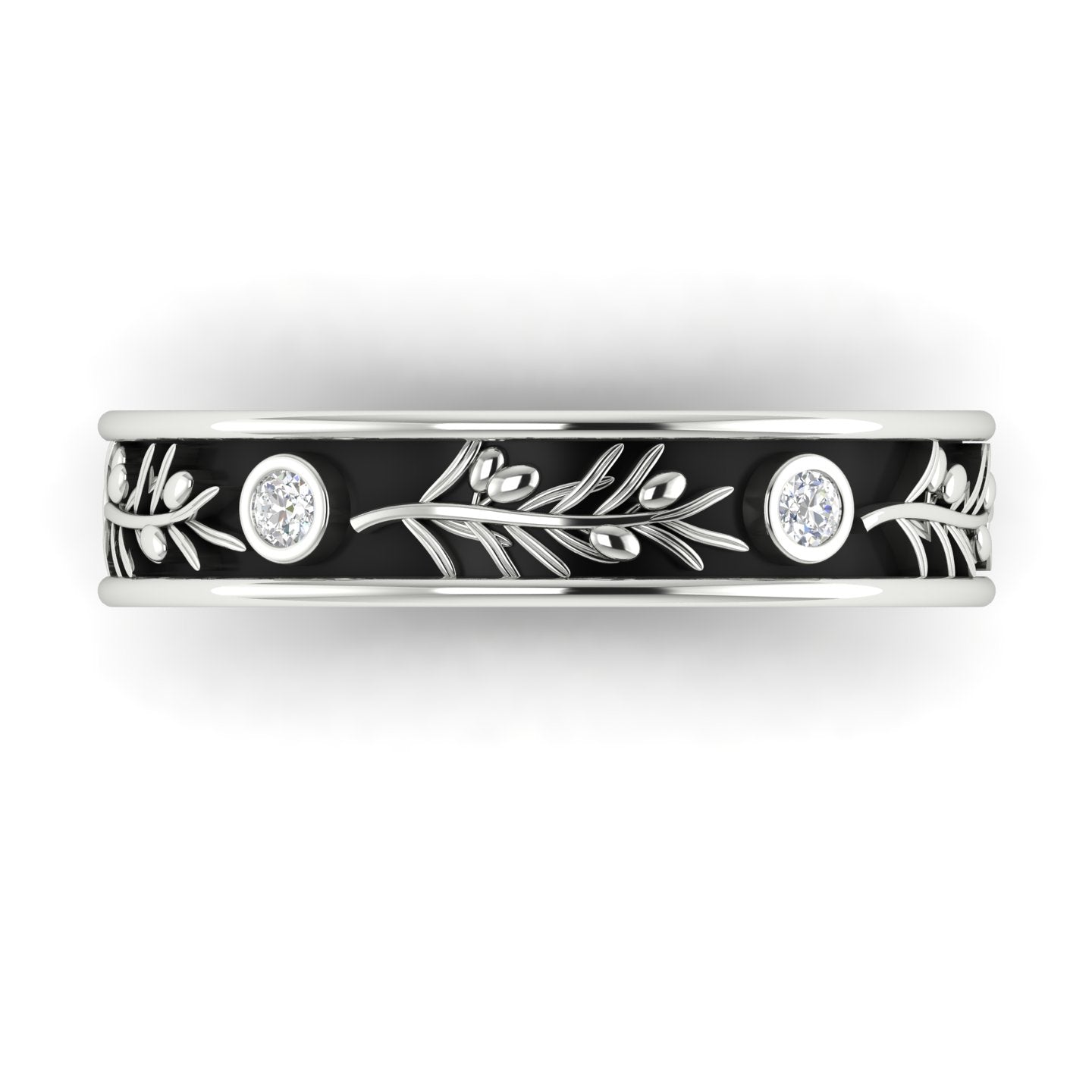 AURELIA | 14K Olive Branch Diamond Wedding Ring