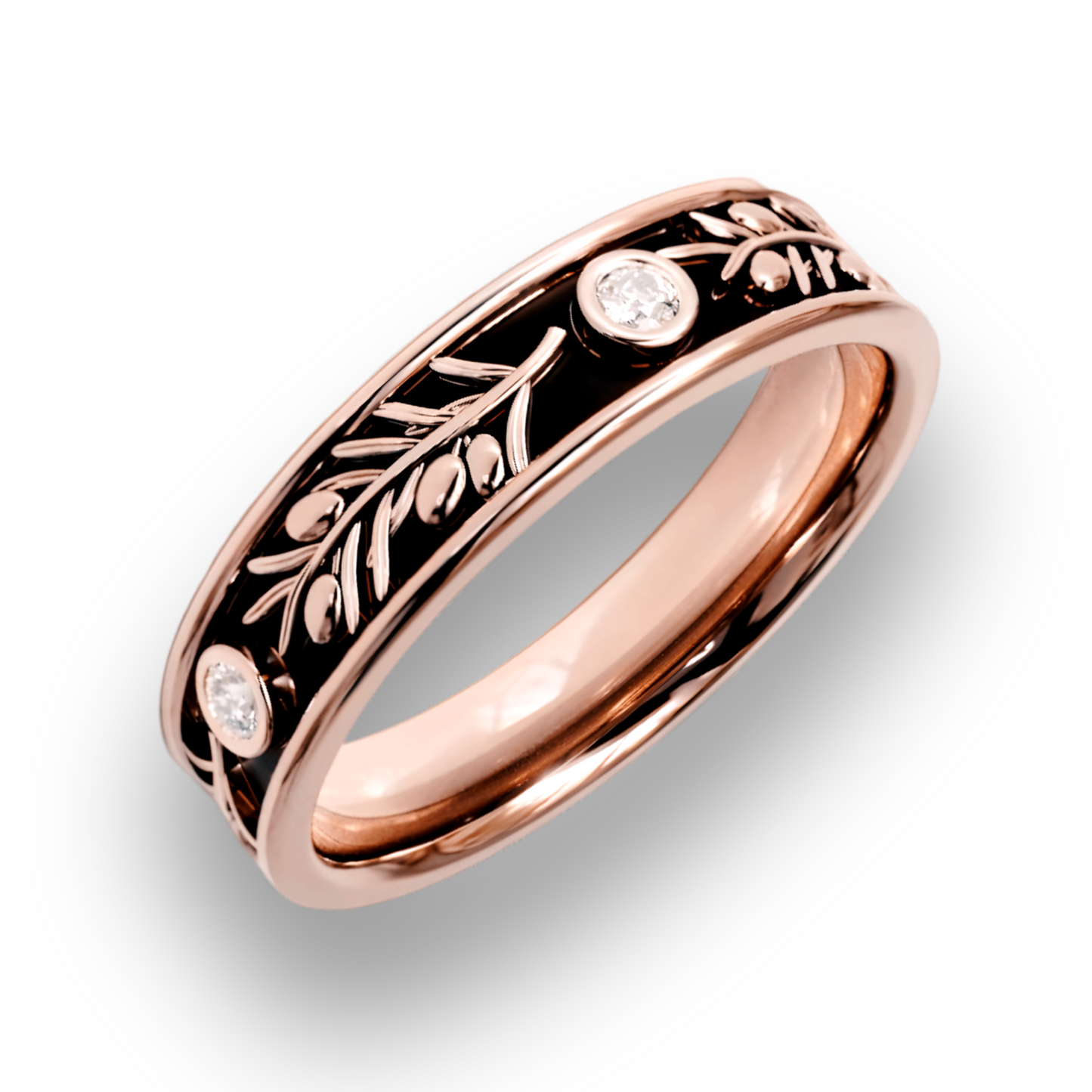 AURELIA | 14K Olive Branch Diamond Wedding Ring