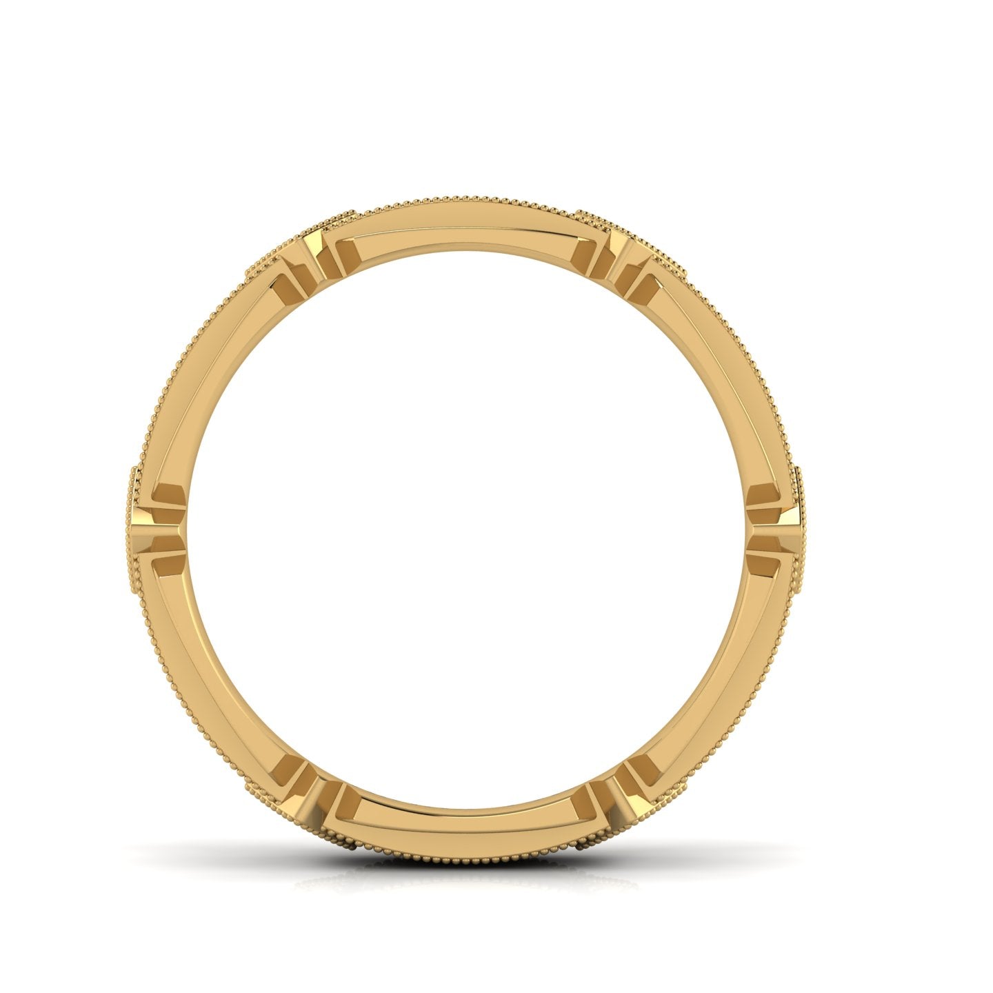 FLORENTIA. Hand-Carved Double-level Diamond Wedding Band