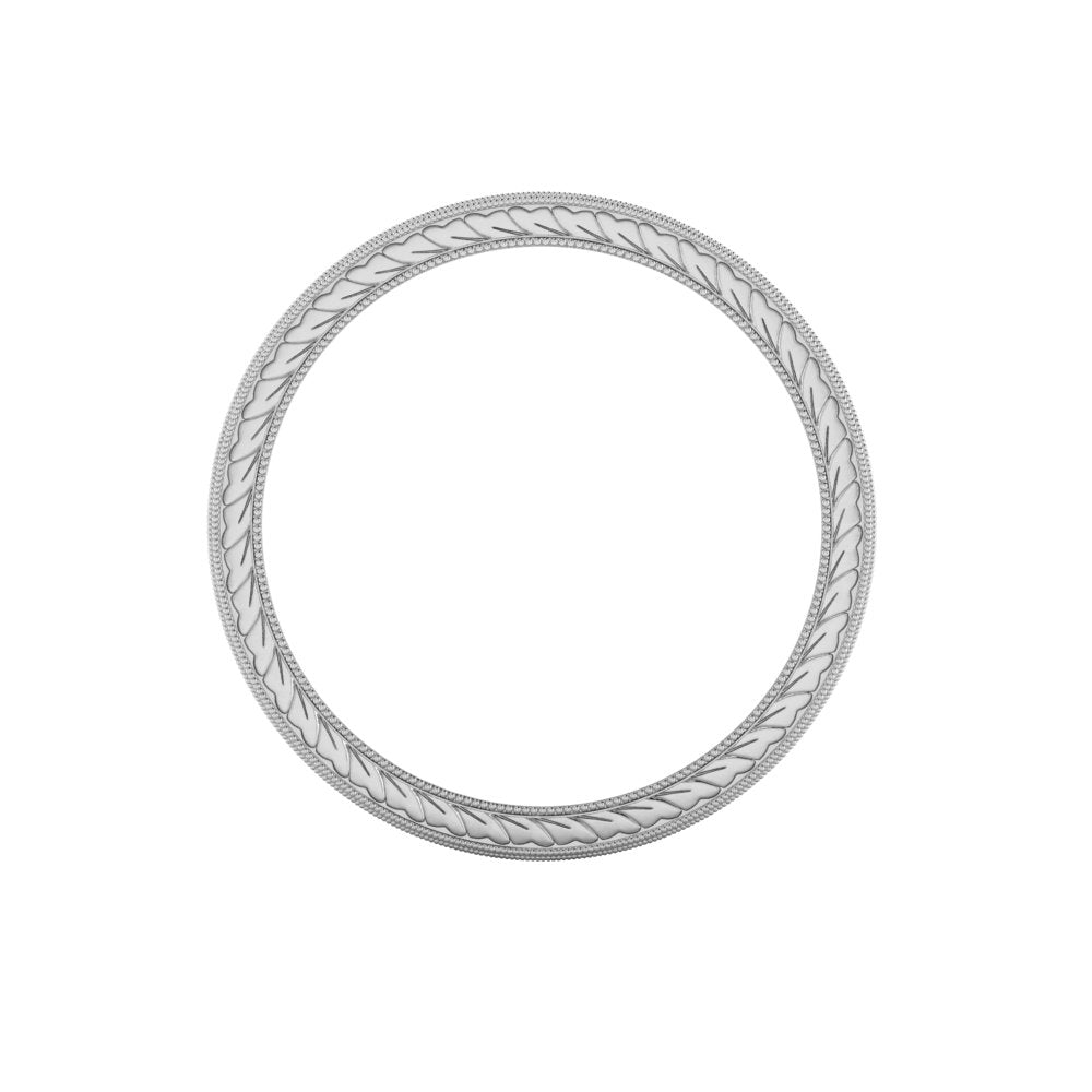 MAGNA | 14K Unisex All-around Hand-carved Wedding Ring