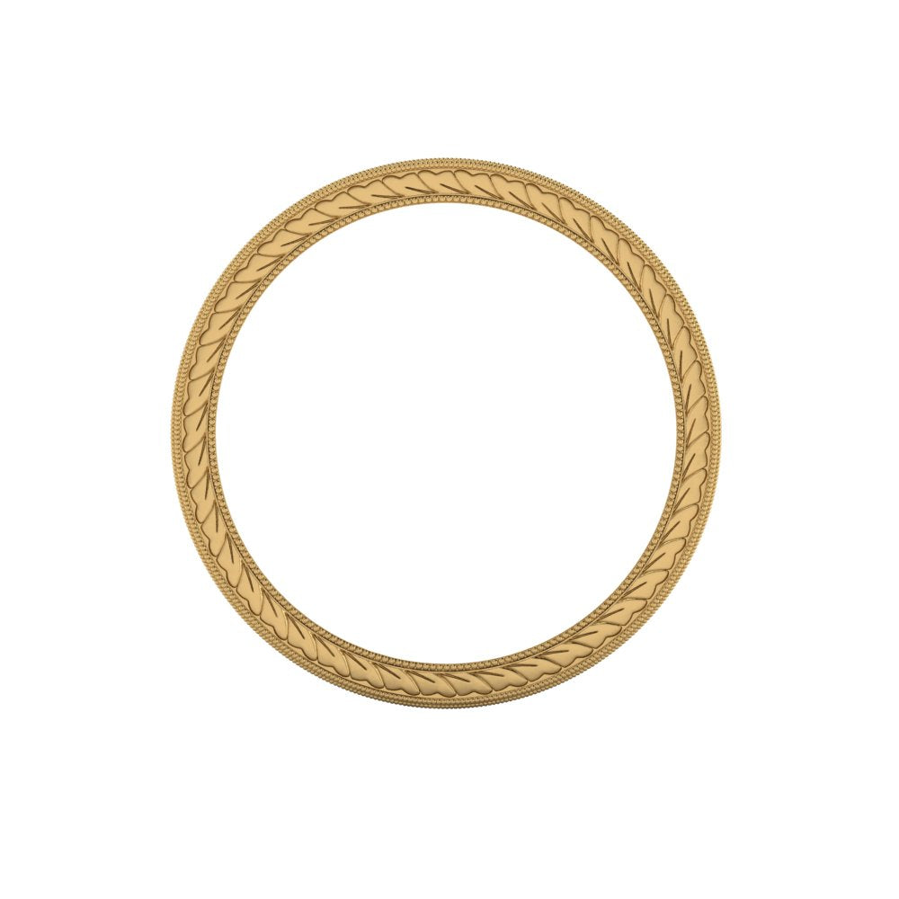 MAGNA | 14K Unisex All-around Hand-carved Wedding Ring