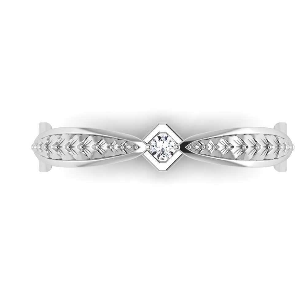 BARCELONA | 14K Hand-engraved Diamond Eternity Wedding Band