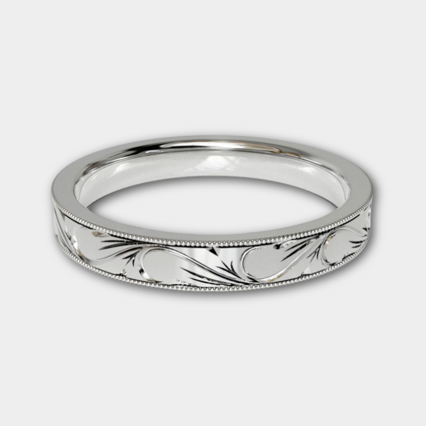 SCROLL | 14K Hand-Carved Eternity Wedding Band