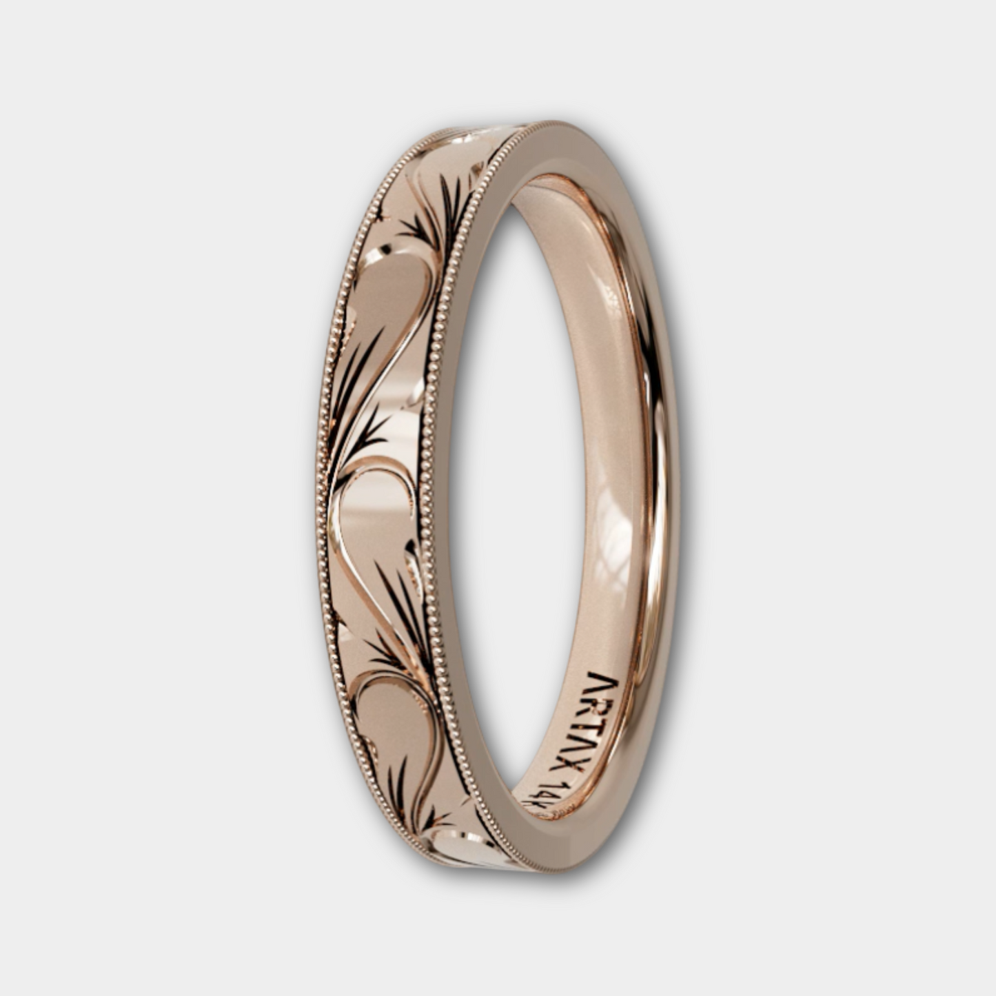 SCROLL | 14K Hand-Carved Eternity Wedding Band