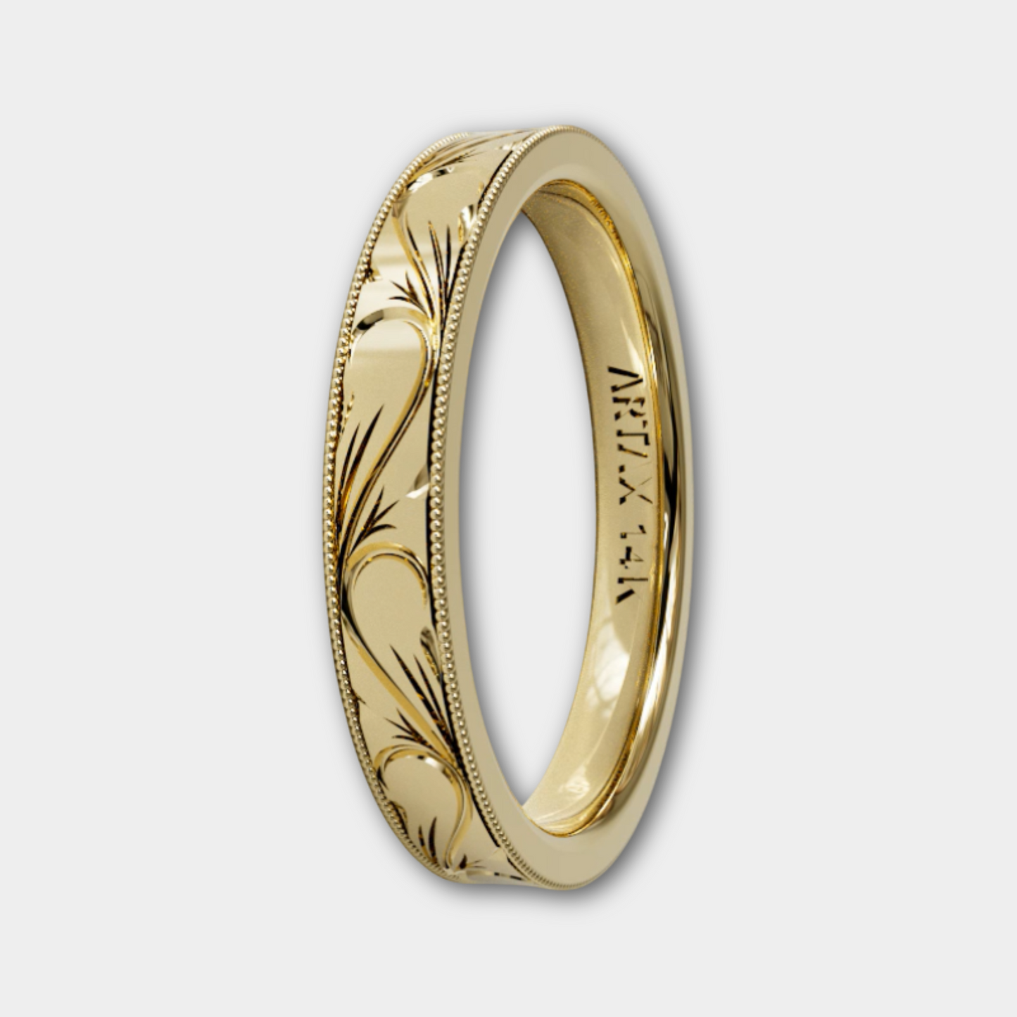 SCROLL | 14K Hand-Carved Eternity Wedding Band