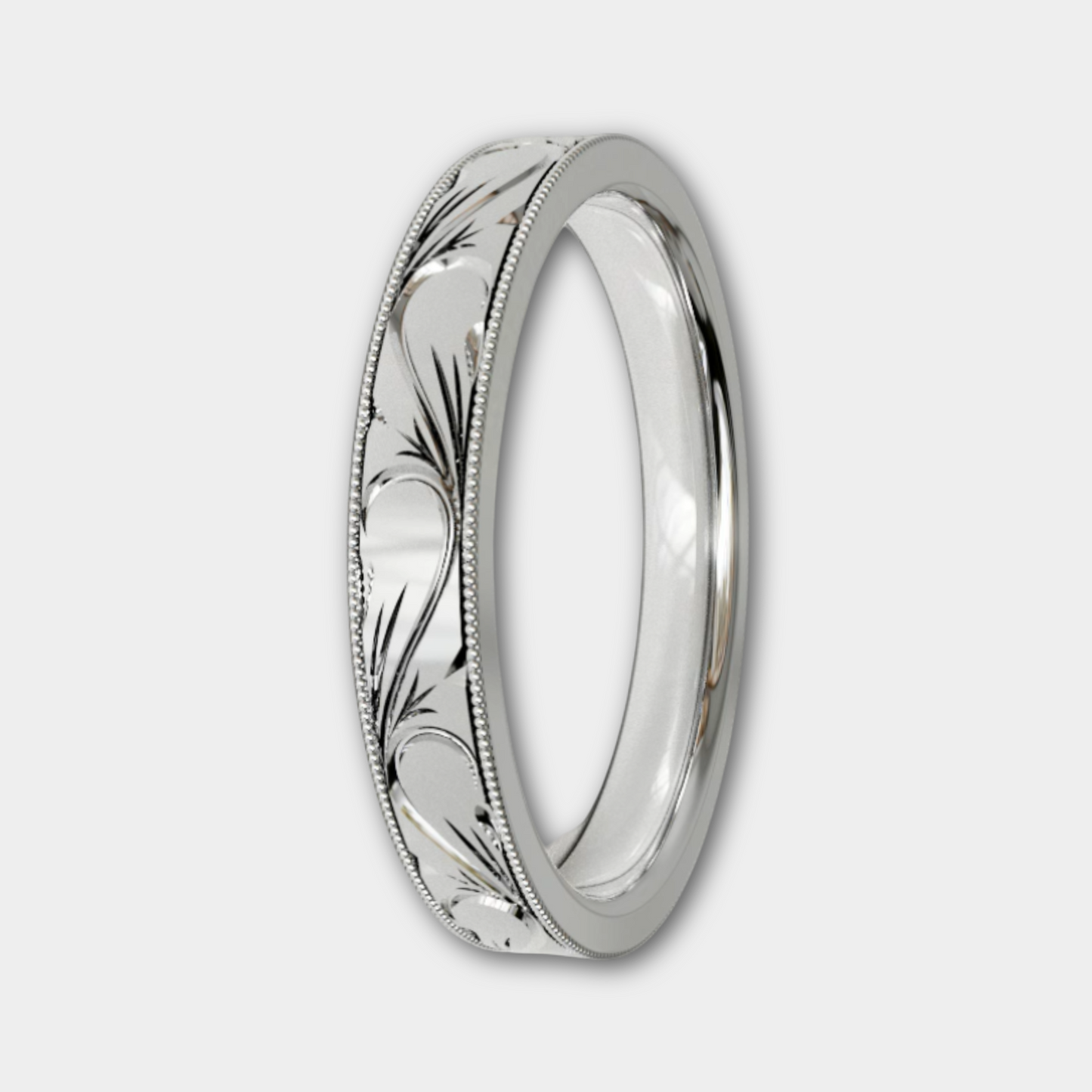 SCROLL | 14K Hand-Carved Eternity Wedding Band