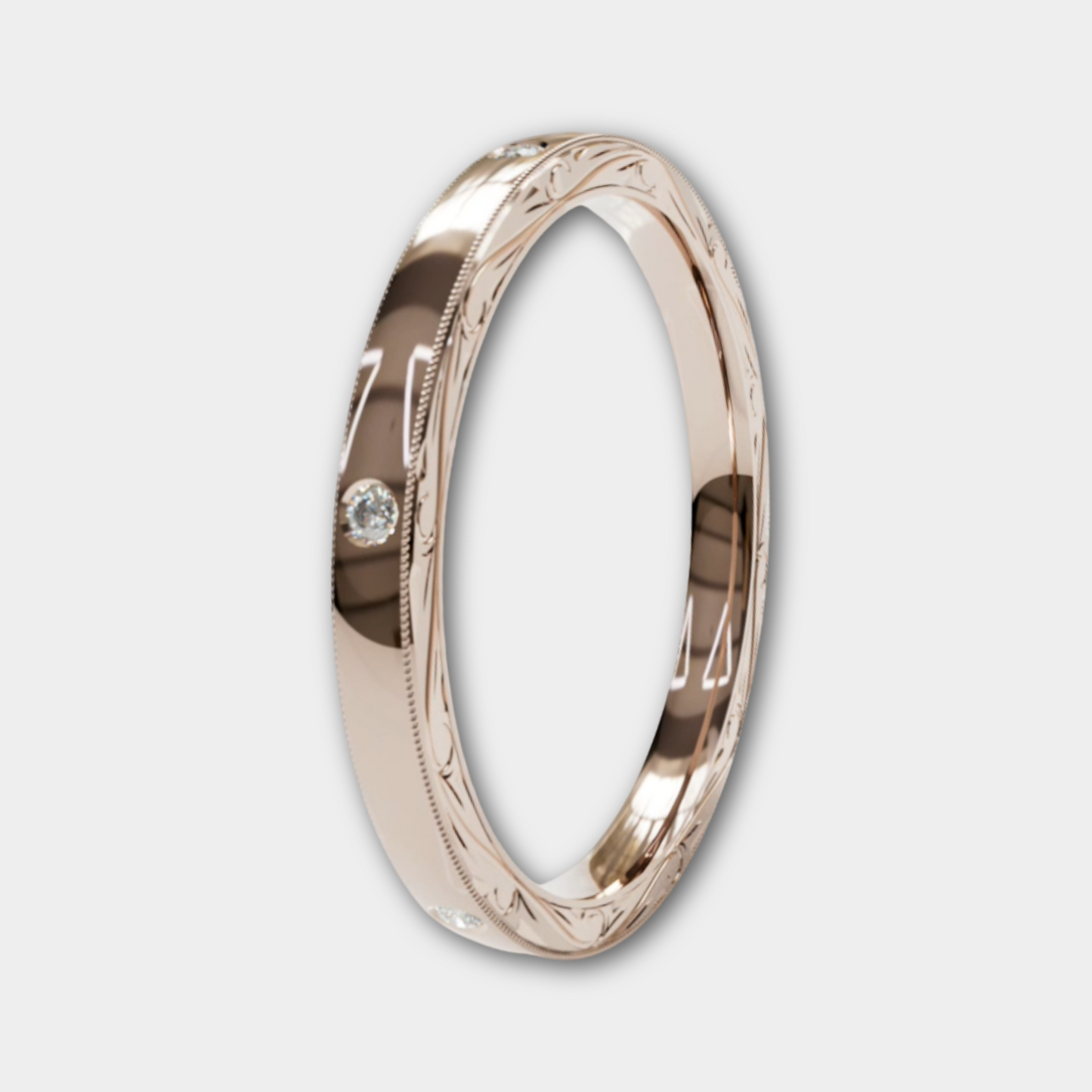 SICILIA | 14K Hand-Carved Diamond Wedding Band