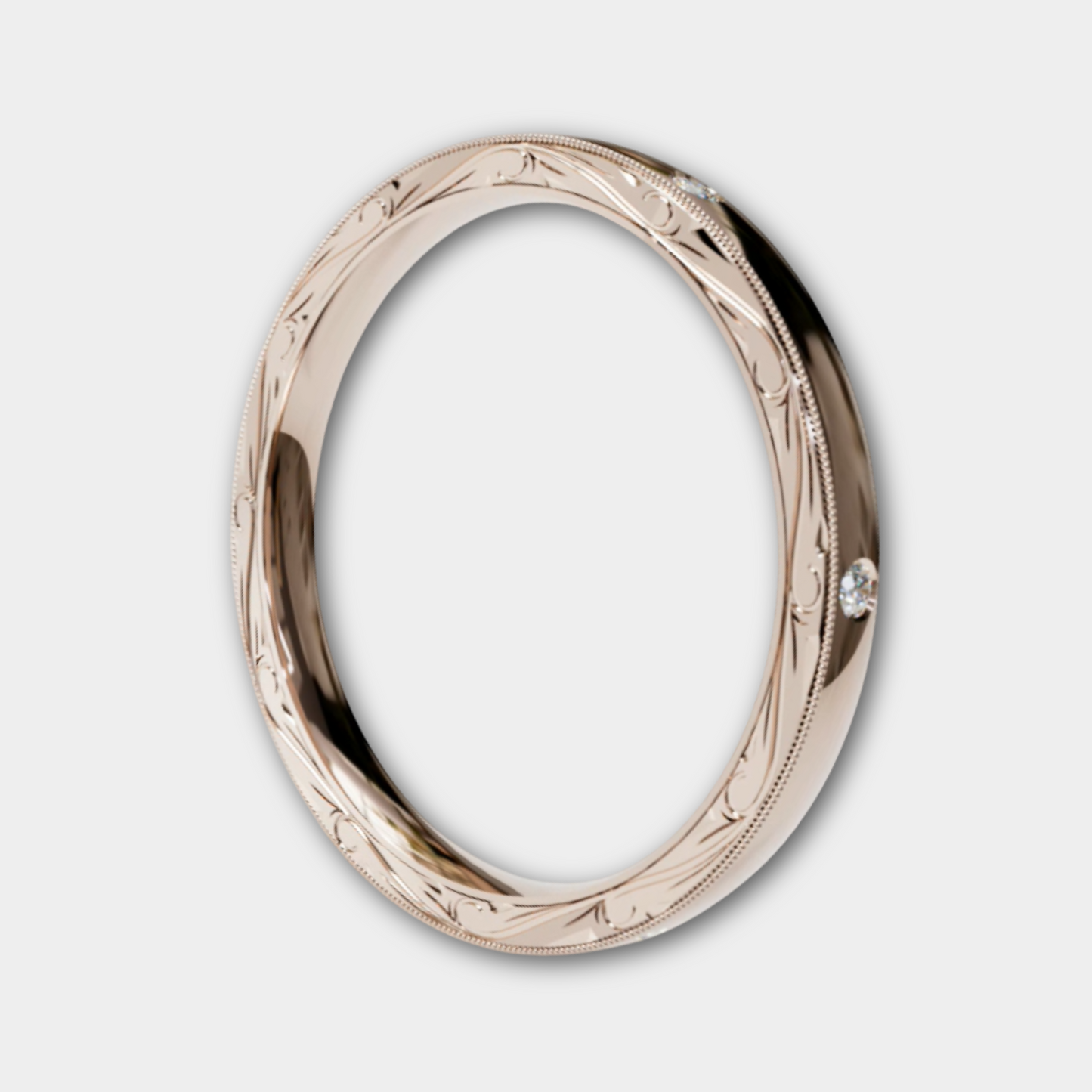 SICILIA | 14K Hand-Carved Diamond Wedding Band