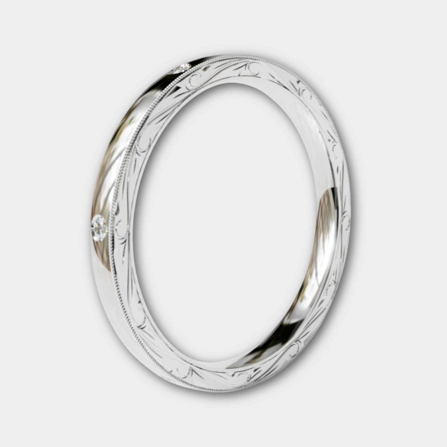 SICILIA | 14K Hand-Carved Diamond Wedding Band