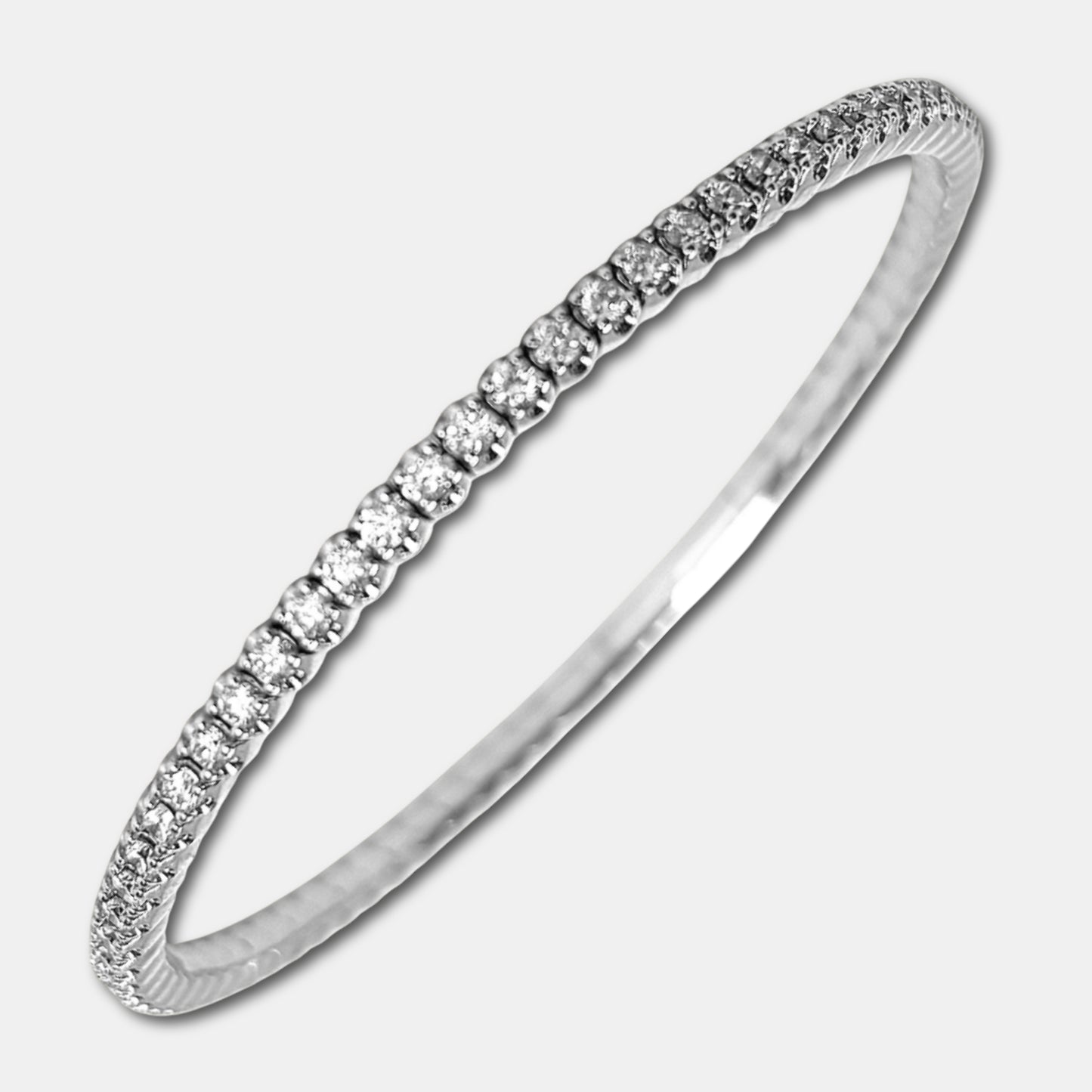 2 Ct Diamond Flexible Dangle Bracelet, Handmade in Italy