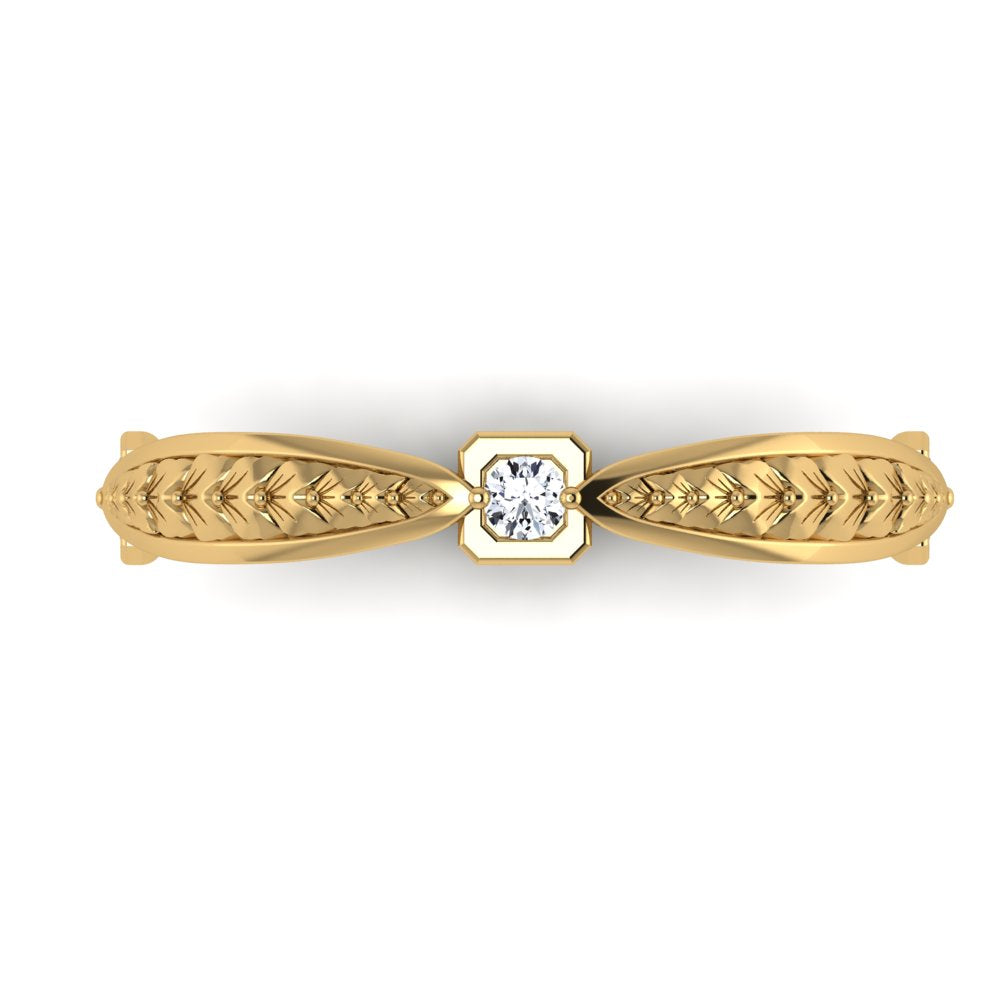 BARCELONA | 14K Hand-engraved Diamond Eternity Wedding Band