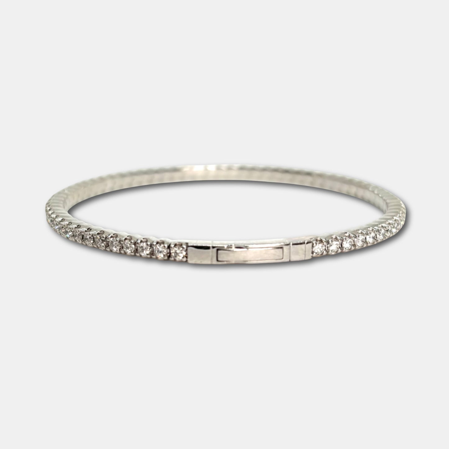 2 Ct Diamond Flexible Dangle Bracelet, Handmade in Italy