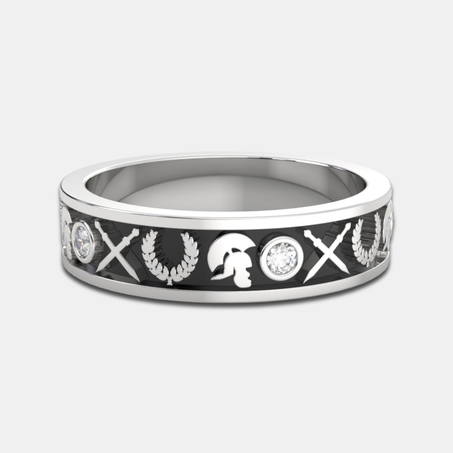 CENTURION | 14K Ancient Rome Diamond Wedding Ring