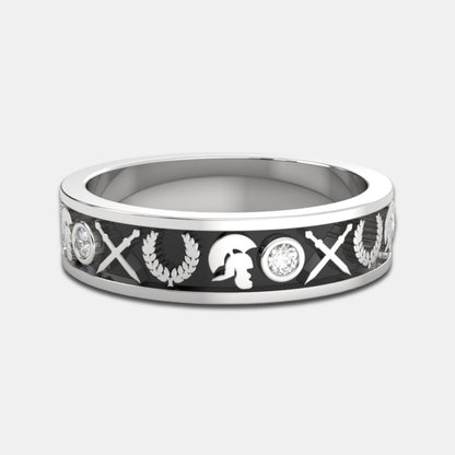 CENTURION | 14K Ancient Rome Diamond Wedding Ring