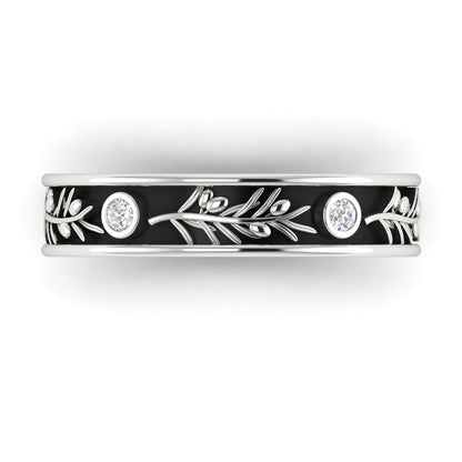 AURELIA | 14K Olive Branch Diamond Wedding Ring