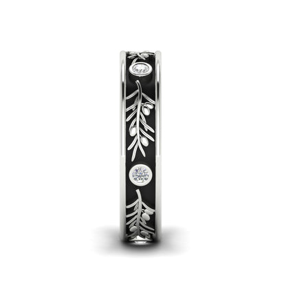 AURELIA | 14K Olive Branch Diamond Wedding Ring