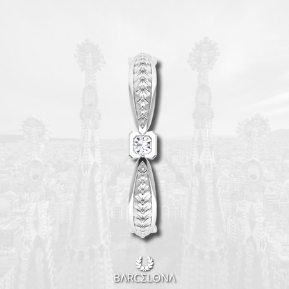 BARCELONA | 14K Hand-engraved Diamond Eternity Wedding Band