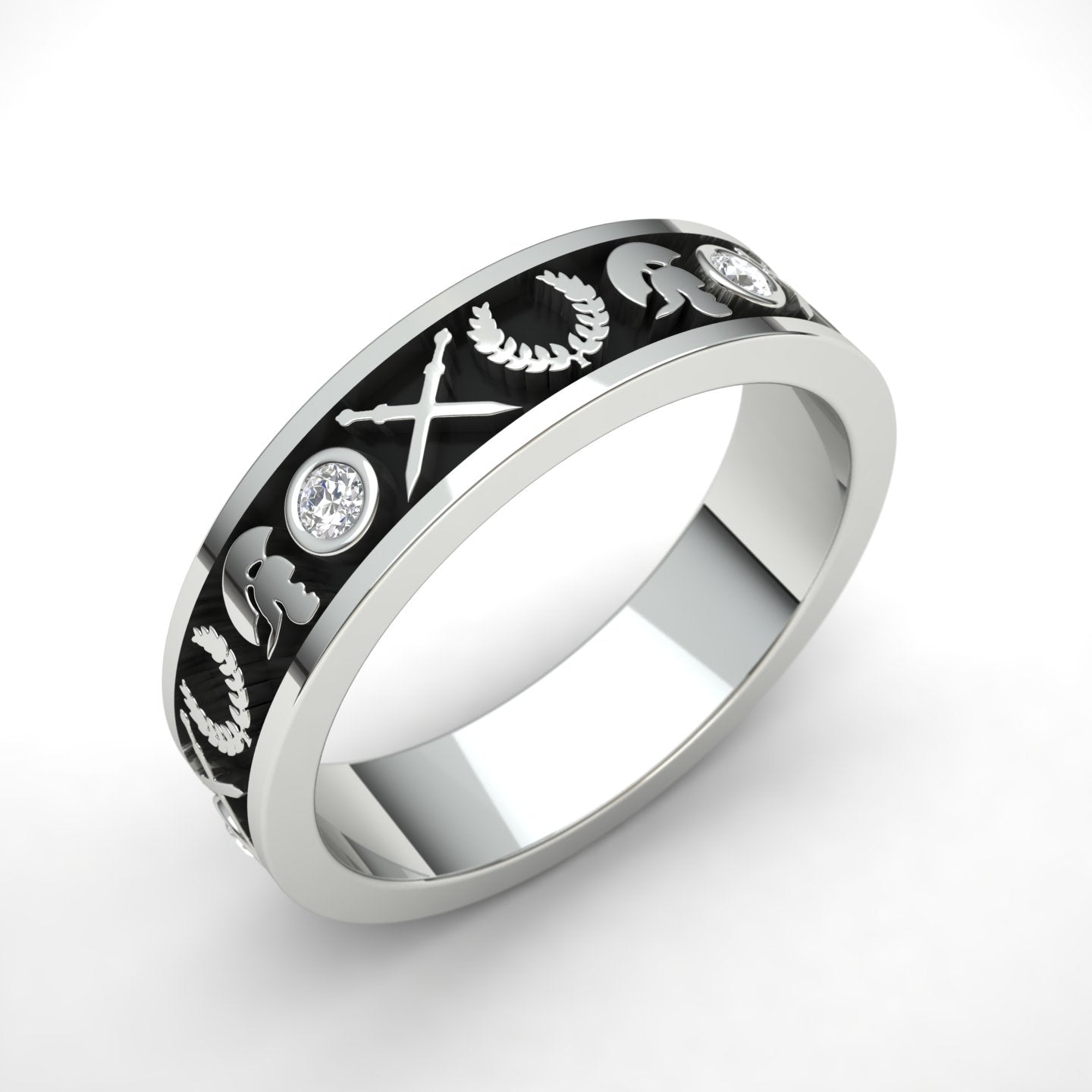 CENTURION | 14K Ancient Rome Diamond Wedding Ring