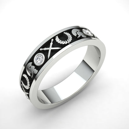 CENTURION | 14K Ancient Rome Diamond Wedding Ring