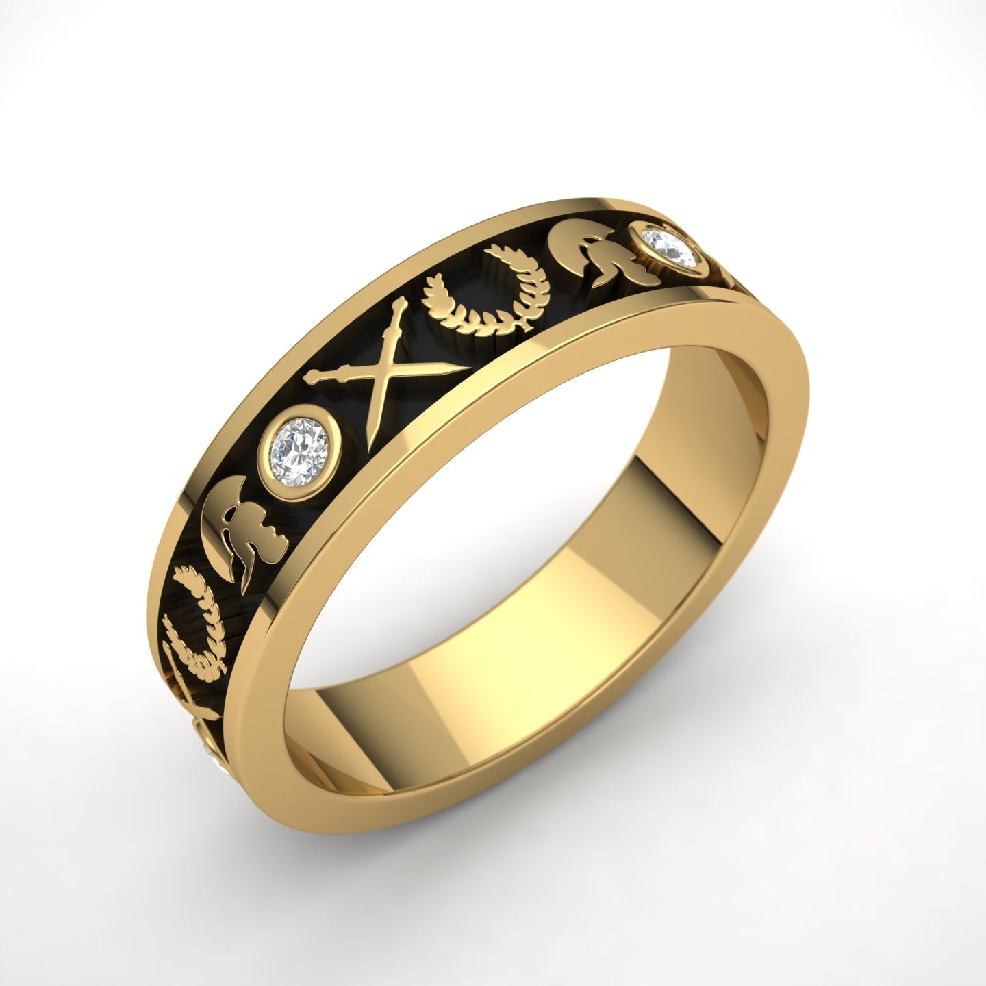 CENTURION | 14K Ancient Rome Diamond Wedding Ring