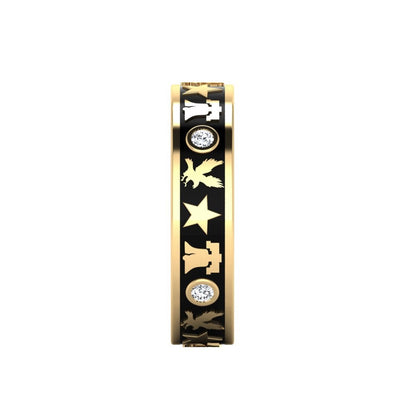 AMERICANA | 14K American Patriot Wedding Band, Index Ring