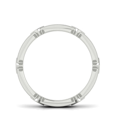 FLORENTIA. Hand-Carved Double-level Diamond Wedding Band