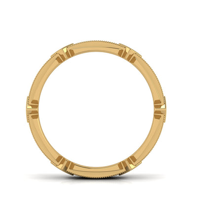 FLORENTIA. Hand-Carved Double-level Diamond Wedding Band