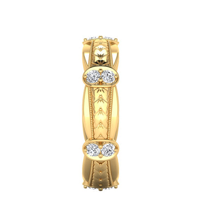 LOUVRE | 14K Hand-Engraved Double-Level Diamond Ring