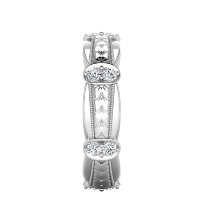 LOUVRE | 14K Hand-Engraved Double-Level Diamond Ring