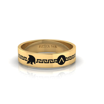 SPARTA I 14K Sparta Shield Helmet Wedding Band