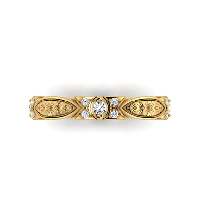 VENEZIA | 14K Hand-Carved Diamond Wedding Ring