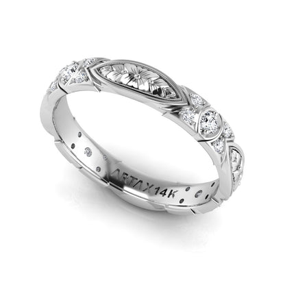 VENEZIA | 14K Hand-Carved Diamond Wedding Ring