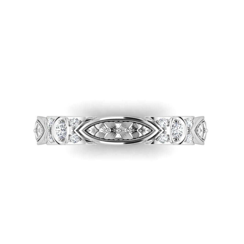 VENEZIA | 14K Hand-Carved Diamond Wedding Ring