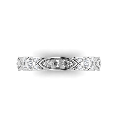 VENEZIA | 14K Hand-Carved Diamond Wedding Ring