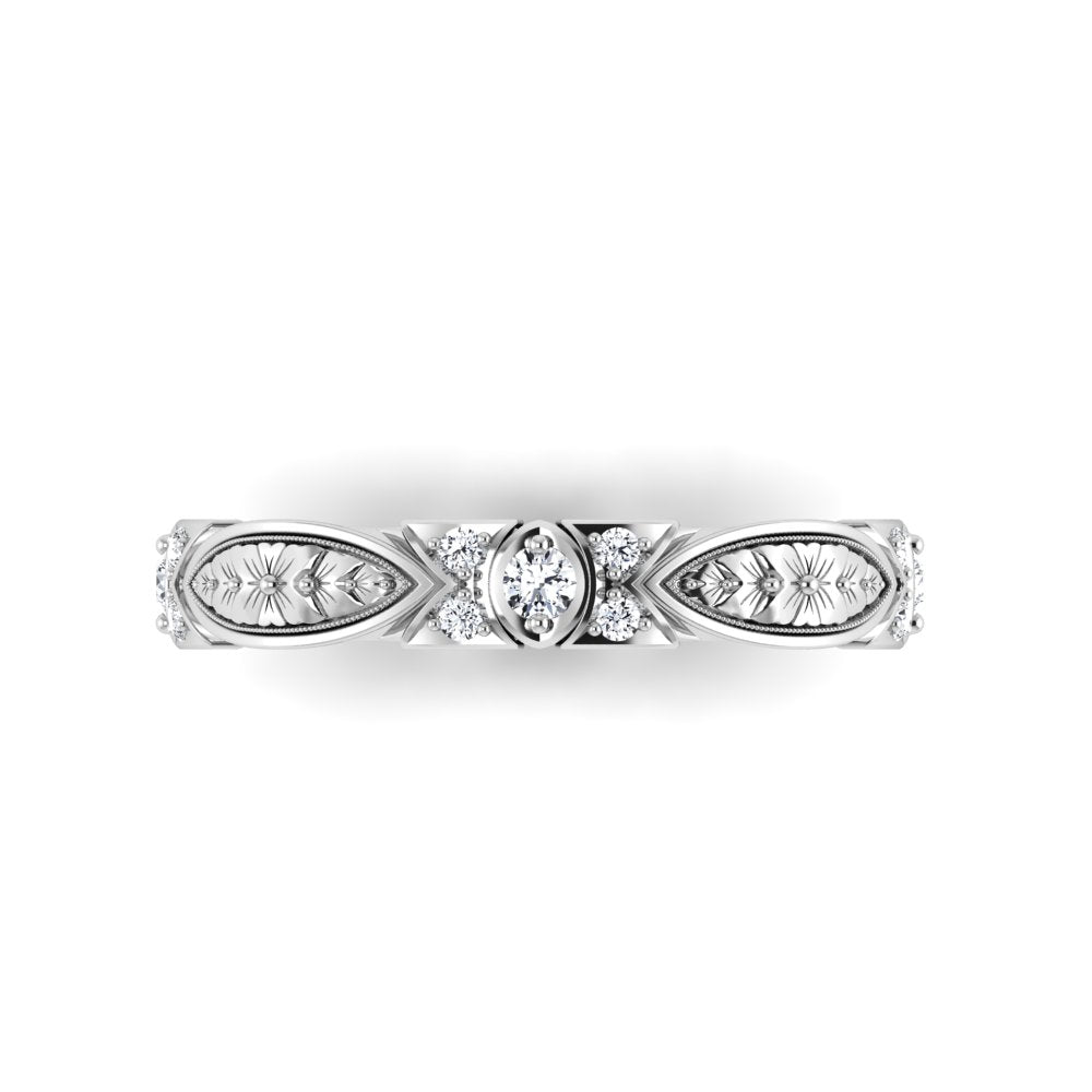 VENEZIA | 14K Hand-Carved Diamond Wedding Ring