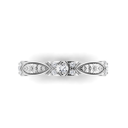 VENEZIA | 14K Hand-Carved Diamond Wedding Ring