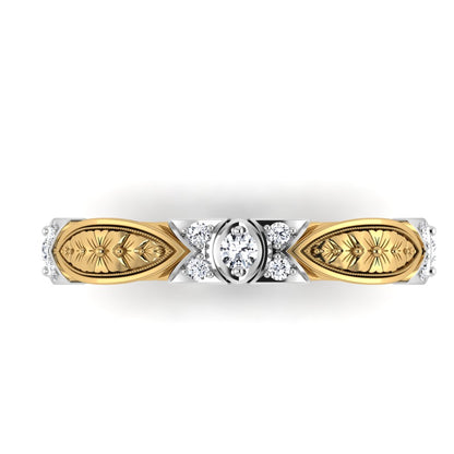 VENEZIA | 14K Hand-Carved Diamond Wedding Ring