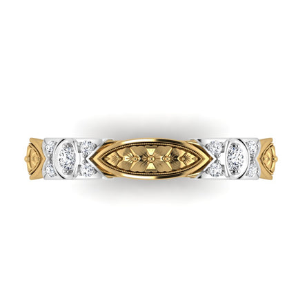 VENEZIA | 14K Hand-Carved Diamond Wedding Ring