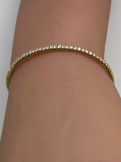 2 Ct Diamond Flexible Dangle Bracelet, Handmade in Italy