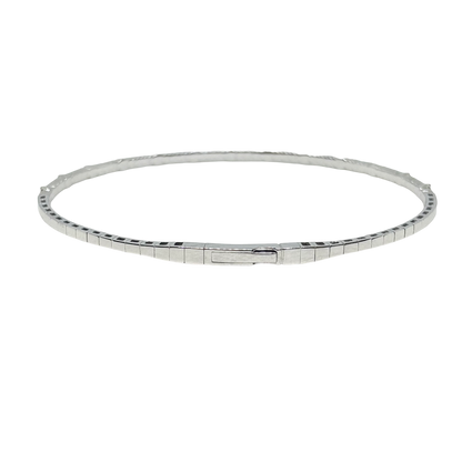 0.20 CT Diamond 14K White Gold Flexible Bracelet, Handmade in Italy
