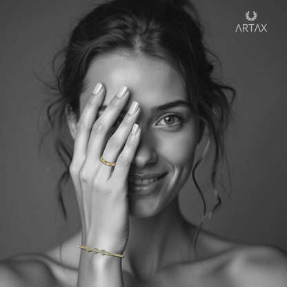 0.55 Ct. Handmade Flexible Diamond Bangle Bracelet, 14k Yellow Gold. Made in Italy
