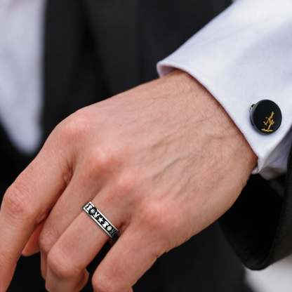 AMERICANA | 14K American Patriot Wedding Band, Index Ring