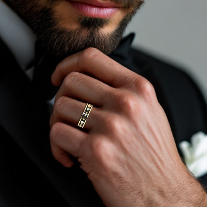 RECONQUISTA | Cross Sword Diamond Wedding Band