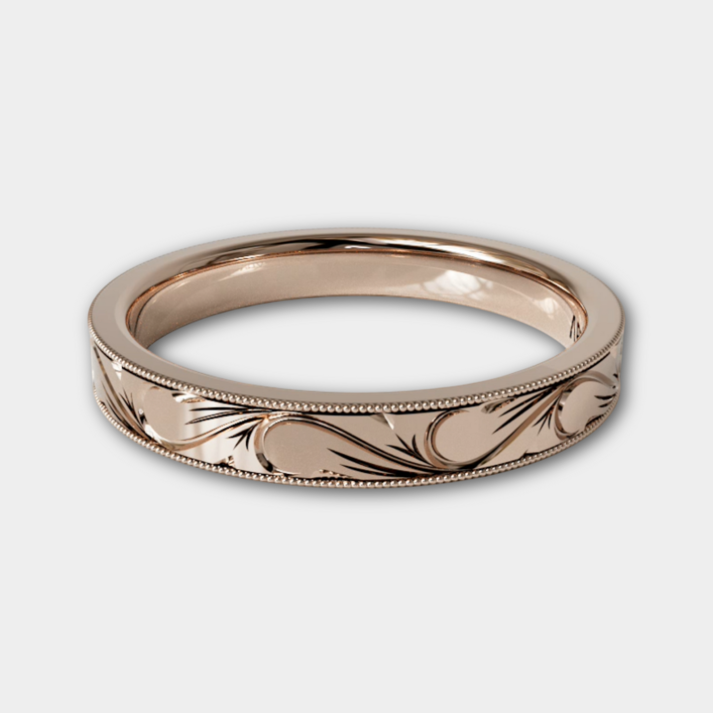 SCROLL | 14K Hand-Carved Eternity Wedding Band