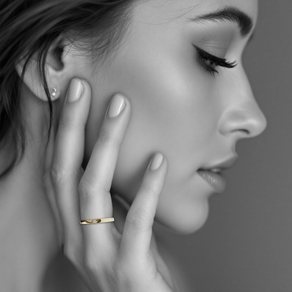 SICILIA | 14K Hand-Carved Diamond Wedding Band