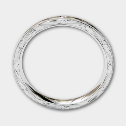 SICILIA | 14K Hand-Carved Diamond Wedding Band