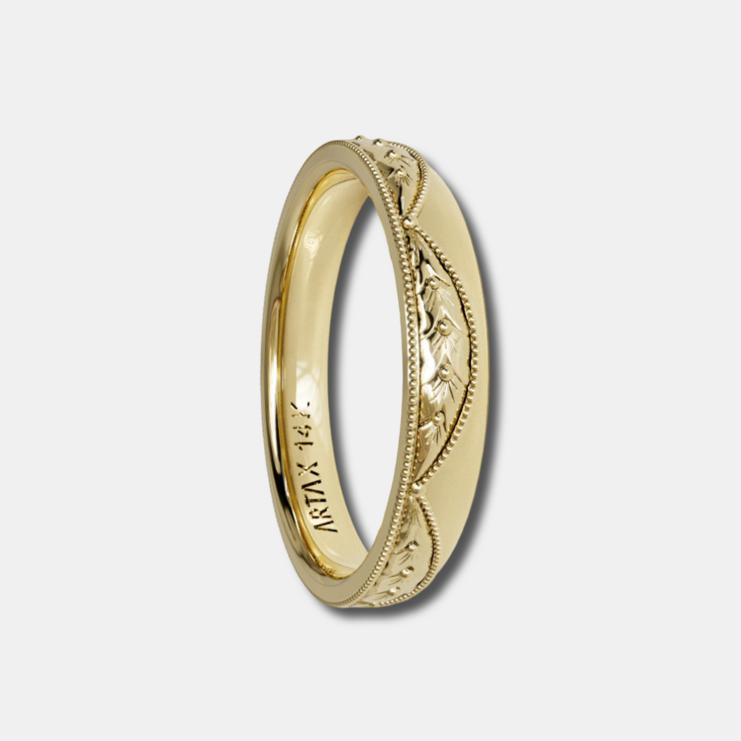 VERONA | 14K Hand-Engraved Double-Level Eternity Wedding Band